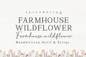 Farmhouse Wildflower Font for Rustic Floral Design Projects