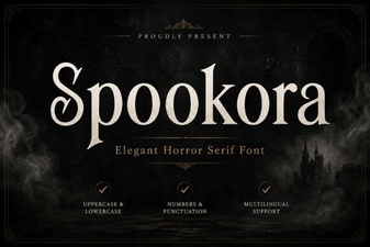 Spookora Font: a Spooky Typeface for Creative Halloween Designs