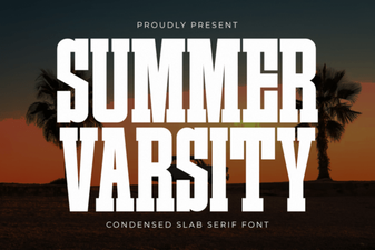 Summer Varsity Font – Bold Slab Serif Varsity Display Typeface